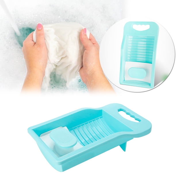 Tabla de fregar de plástico grande ZJT250126103 | Mini estropajo doméstico grueso | Herramienta portátil y duradera para lavar a mano ropa de bebé y para acampar al aire libre