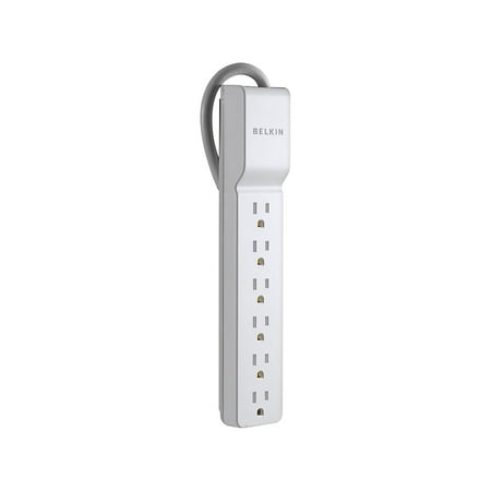 Belkin 6-Outlet Commercial Power Strip Surge Protector with 2.5ft Cord, 555 Joules,White