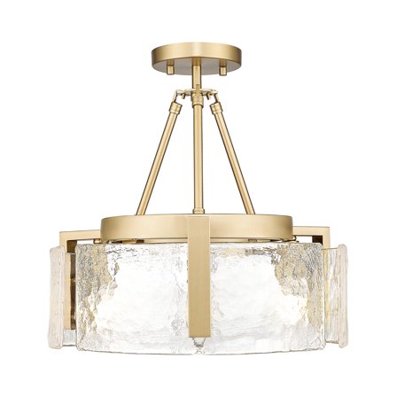 Golden Lighting Aenon 3-light Semi-Flush Mount in Matte Black