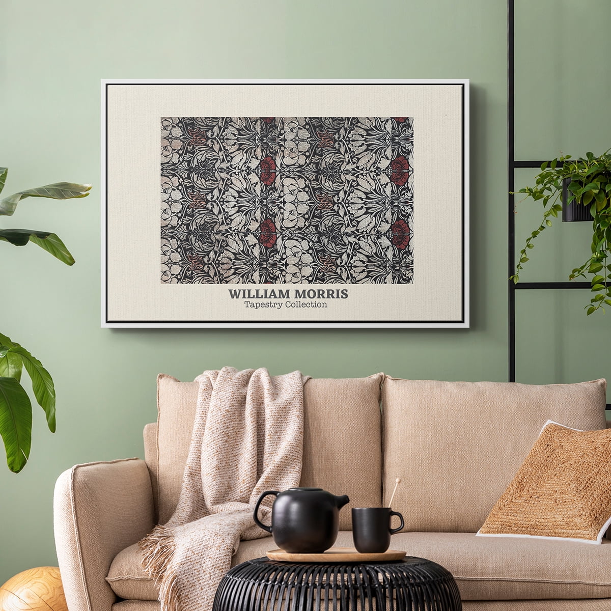 Vintage Abstract Print-XXXVIII Framed in White Wood Gallery Wrapped Canvas 25 in. x 37 in.