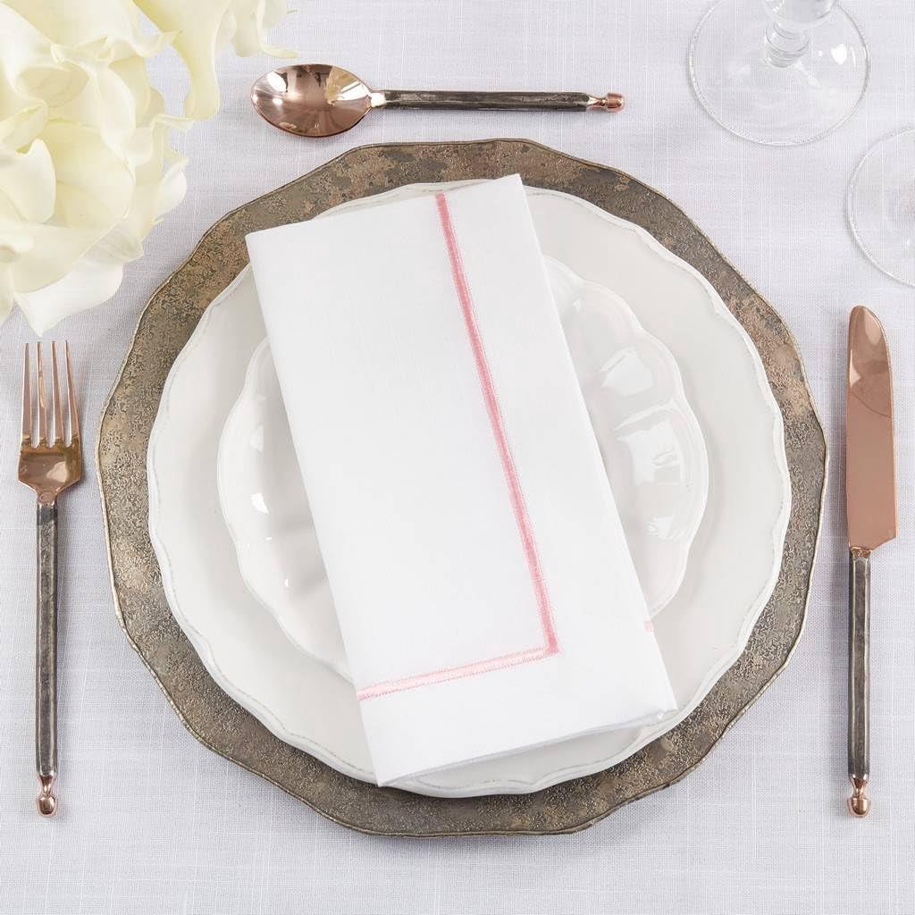 SARO LIFESTYLE Servietten-Set – 4 Stück, 50,8 X 50,8 Cm, Saphirblau Mit Metallic-Stickerei