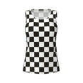 thumbnail image 3 of Picia Black and White Checkerboard Pattern Women's Workout Tank Top,Breathable Activewear,Slim Fit Athletic Top,Versatile Workout Moisture-wicking top-Small, 3 of 9