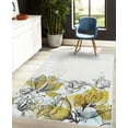thumbnail image 4 of Flower Decorative Rug, Retro Floral Background Hibiscus Silhouettes Dramatic Romantic Nature Art, Quality Carpet for Bedroom Dorm and Living Room, 6 Sizes, Pale Avocado, by Ambesonne, 4 of 4