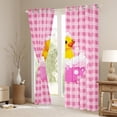 thumbnail image 4 of Feelyou Funny Cute Duck Black Out Curtains, Girly Pink Plaid Patchwork Curtains Pack of 2 (42x63 Each), Teens Kids Boys Girls Bedroom Curtains, Curtains and Drapes Decor, 4 of 7