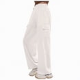 thumbnail image 3 of Ccpelsie Girls Casual Cargo Pants with Elastic Waist and Functional Pockets Loose Fit Wide Leg Trousers Y2K Inspired Spring Style(A01-Beige,10-12 Years), 3 of 5