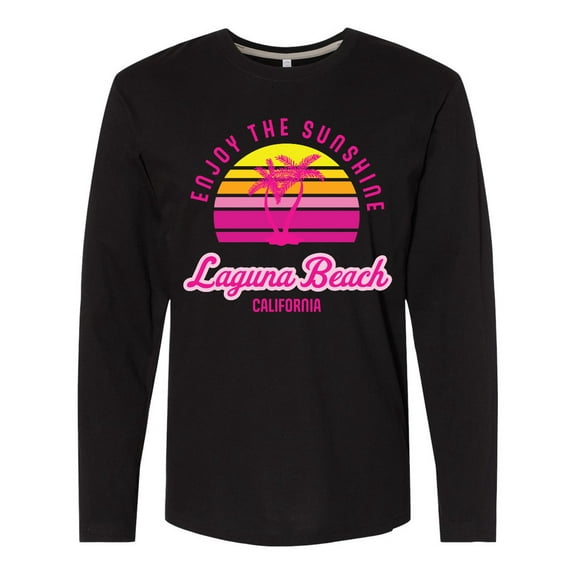 Inktastic Summer Enjoy the Sunshine Laguna Beach California in Pink Long Sleeve T-Shirt