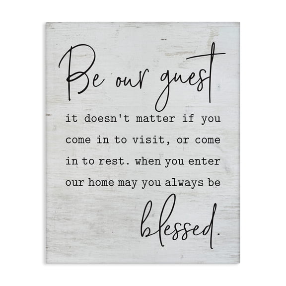 Stupell Industries Rustic Lodge Be Our Guest Family Welcome Canvas Art, 16 x 20, by Lettered and Lined