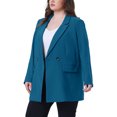 thumbnail image 4 of Agnes Orinda Women's Plus Size Blazers Lapel Button with Pockets Work Jackets Blazer 3X Lake Blue, 4 of 5