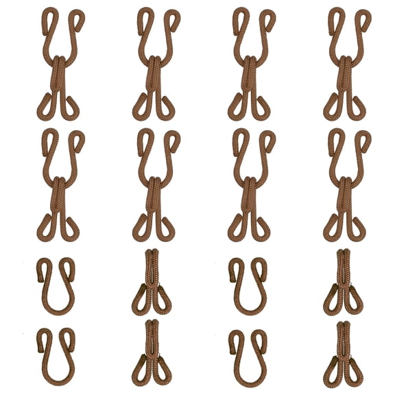 Uxcell Sewing Hooks and Eyes, 37mm Covered Hook Eye Sewing Closure Fasteners Sew on Snaps for Bra Clothing Replacement (10 Pack, Brown)