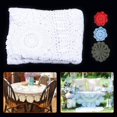 thumbnail image 5 of 52inch Round Hand Crochet Tablecloth Ecru Vintage Lace Table Cloth Floral Doily, 5 of 12