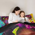 thumbnail image 4 of spefrowx Cute Black Girl Art Full Size Comforter Sets for Kids, Purple Lollipop Butterfly Bedding Comforter Set, Black Reversible, 3-Piece, 1 Comforter and 2 Pillowcases, 4 of 6