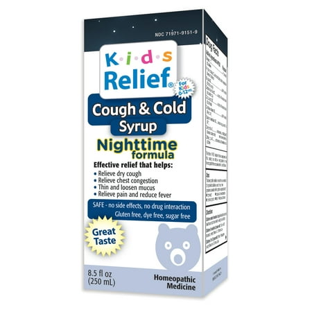 Kids Relief Cough & Cold Syrup Nightime Formula for Kids 0-12 Years