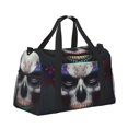 thumbnail image 2 of Balery Modern Abstract Colorful Skull C Bolsa de Gimnasio para Mujeres, Bolsa de Viaje con Bolsillo Húmedo, Bolsa de Fin de Semana para Mujeres, Bolsa de Viaje Resistente al Agua, 2 of 7