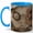 Blue, variant on Antique Rose Letters 11oz Ceramic Mug, Vintage Floral Art