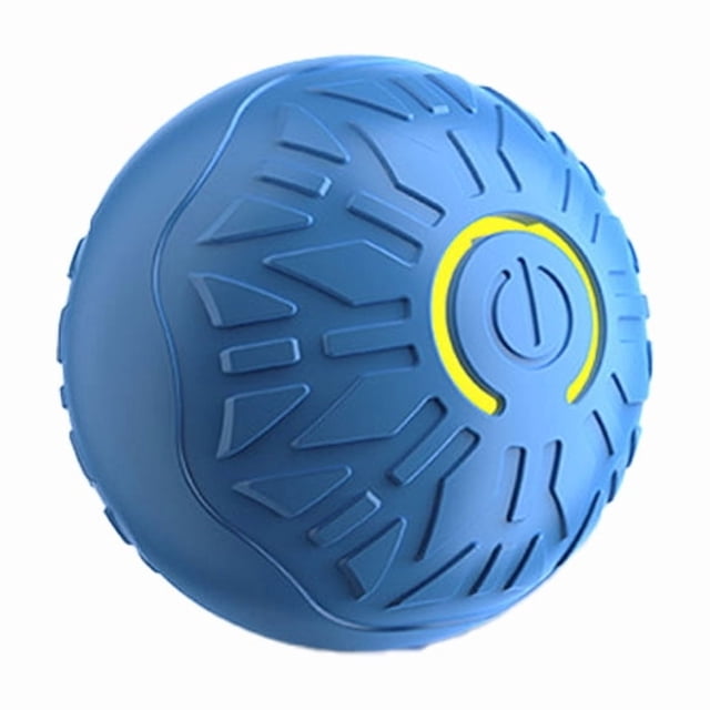 USB Rechargeable Interactive Vibrating Bouncing Ball for Small Dogs & Cats - 2.1 Inch Blue Pet Toy with Automatic Rolling/Shaking Modes, Bite-Resistant TPR Material, Relieves Boredom & Promotes