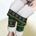 thumbnail image 2 of ManxiVoo Women's Elastic High Waist Fleece Lined Printed Leggings for Thermal Comfort in Winter Workout and Daily Use XXL Size Green, 2 of 8