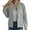 Grey, variant on Arlun Women's Zipper up Textured Lightweight Bomber Jacket Casual Long Sleeve Plus Size Solid Color Comfortable Baseball Outerwear 2025 Fall Winter Warm Windbreaker Coats Grey XL