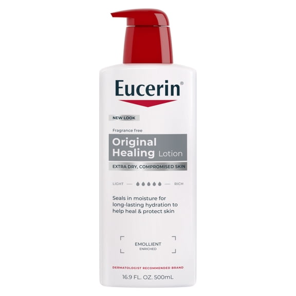 Eucerin Original Healing Body Lotion, for Sensitive Skin, Fragrance Free, 16.9 fl oz Bottle