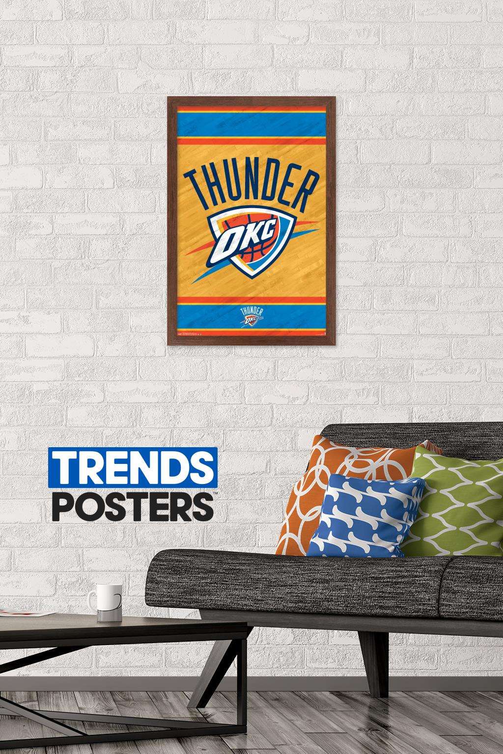 NBA Oklahoma City Thunder - Logo 14 Wall Poster, 14.725" x 22.375", Framed