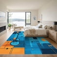 thumbnail image 3 of ODIKA 5'x7' Machine Washable Non-Slip Area Rug, Abstract Blue High Traffic Rug with Pad, Blue, 1028169, 3 of 8