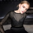 thumbnail image 5 of Raindrops White Mesh Sheer Top for Women Long Sleeve Polyester Party Clothing Size S, 5 of 6