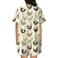 thumbnail image 3 of Picia Chicken Cartoon Pajamas Sets for Women Soft Short-Sleeved Pjs with Lounge Shorts Two Piece Sleepwear-Large, 3 of 9
