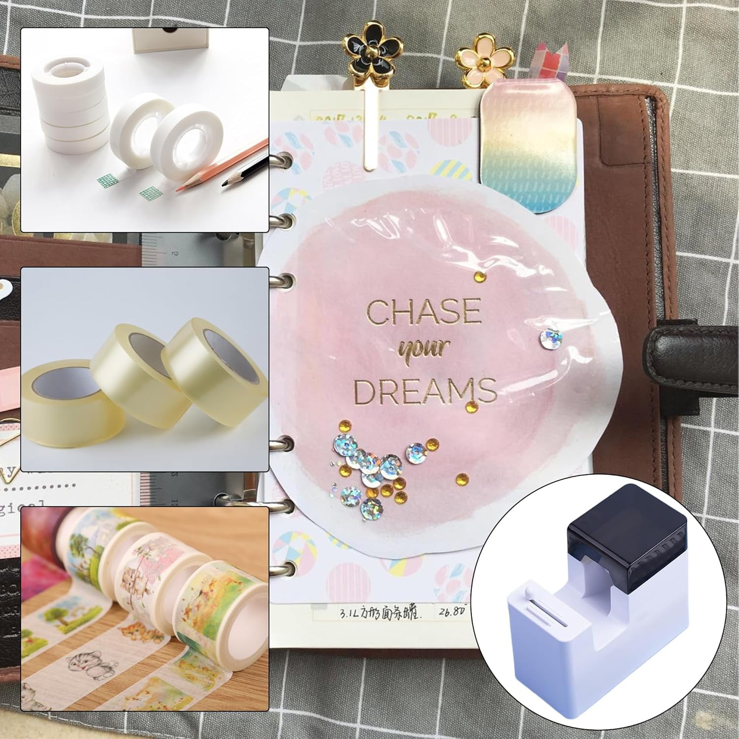 Automatic Desk Tape Dispenser Cutter: Automatic Tape Dispenser, Tape Dispenser Desk, Effortless Cutting with Non-Slip Base, for 20mm Wide Clear Tape/Paper Tape, Replaceable Blades, Tape Dispenser