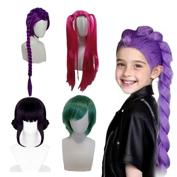 2025 Cosplay Party Long Braided Wig Kids, Pop Singer Wig Braided Headbands Big Braid Natural-Looking for Teens and Kids