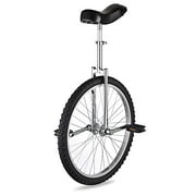 OEM Control Best Gift Chrome Polished 24 Inch in 24" Mountain Bike Wheel Frame Unicycle Cycling Bike with Comfortable Release Saddle Seat