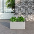 thumbnail image 3 of LeisureMod Flora Fiberstone and MGO Clay Planter, Mid-Century Modern Rectangular Planter Pot for Indoor and Outdoor in Grey (20" Height), 3 of 8