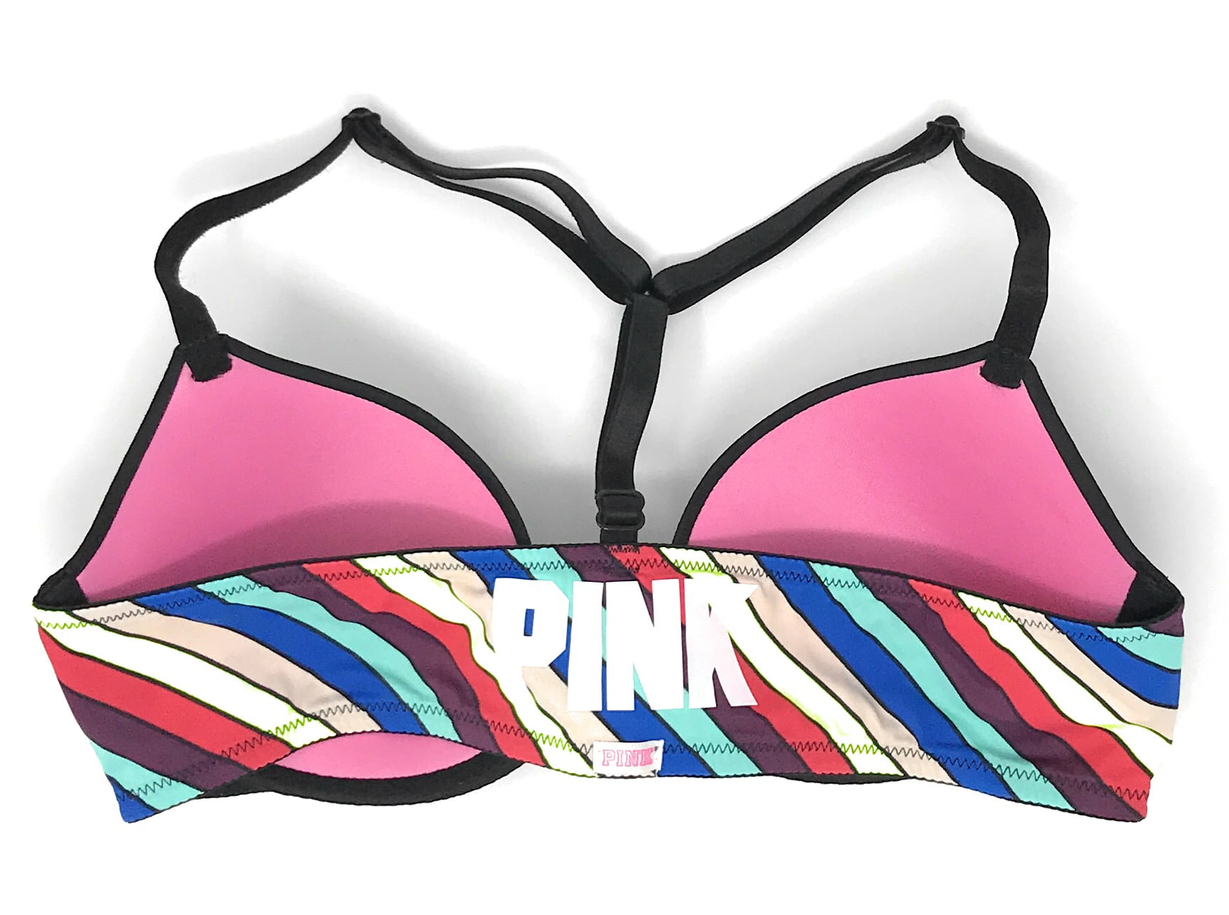 Victorias Secret PINK Wear Everywhere Push Up BRA T BACK 32A BLACK NWT