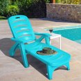thumbnail image 4 of Patiojoy Outdoor Chaise Lounge Chair 5-Position Folding Recliner for Beach Poolside Backyard Turquoise, 4 of 10