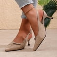 thumbnail image 5 of Khaki Women'S Stiletto Sandals Pointed Toe Solid Color Ankle Strap Buckle Backless Breathable Versatile For Outdoor Daily Wear Footwear Size 36, 5 of 9