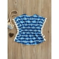 thumbnail image 2 of Kmbangi Robe de Plage pour Filles Tout-Petits Col Rond Manches Chauve-Souris Courtes une Pièce Été Décontracté Style Ample 0-5T, 2 of 9
