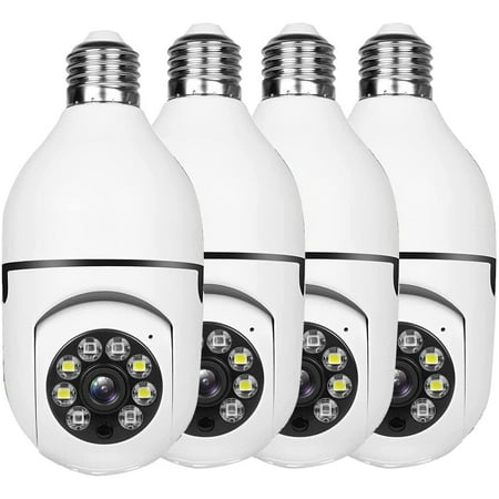 

E27 Light Bulb Camera 4 Pack Wireless WiFi Security Camera 1080p 5G WiFi Camera Smart Motion Detection Alarm Remote Viewing Night Vision 5G WiFi Security Camera Light Buibs Wireless Light Bulb