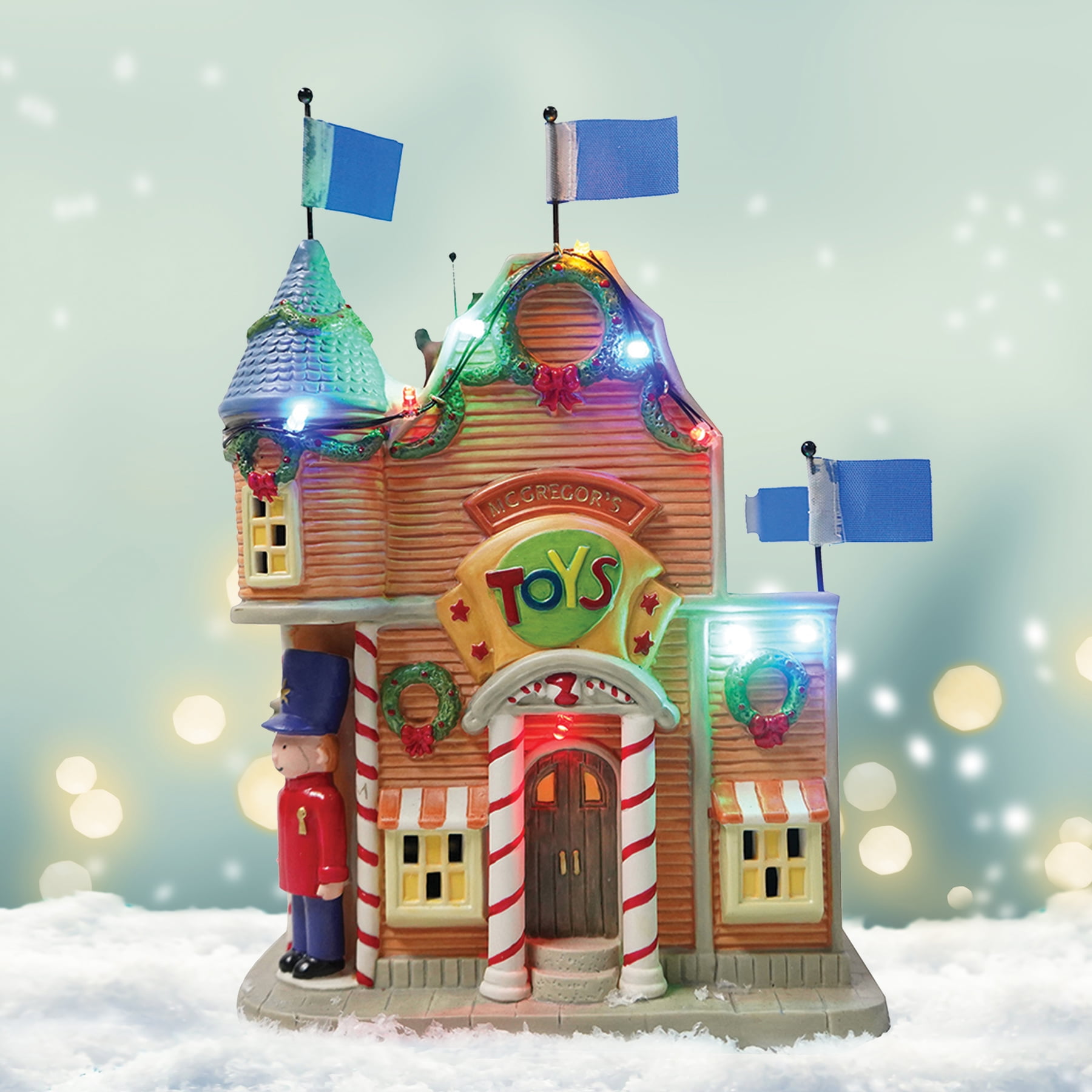 Forever Gifts Inc. Christmas Village Light Up Toy Shop… - Walmart.com