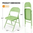 thumbnail image 6 of Ktaxon 4 Pack Outdoors&Indoors Folding Chairs, Heavy Duty Metal, for Outdoor Dining, Party, Concert, Gathering, Green, 6 of 7