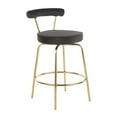 thumbnail image 2 of Rhonda Glam Counter Stool In Gold Metal And Black Velvet - Set Of 2, 2 of 5