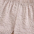 thumbnail image 6 of Icvfdpl Shorts For Teen Girls Summer Gingham Plaid Seersucker Elastic Waist Ruffle Hem Bottoms Breathable Outwear 2 Years-3 Years, 6 of 7