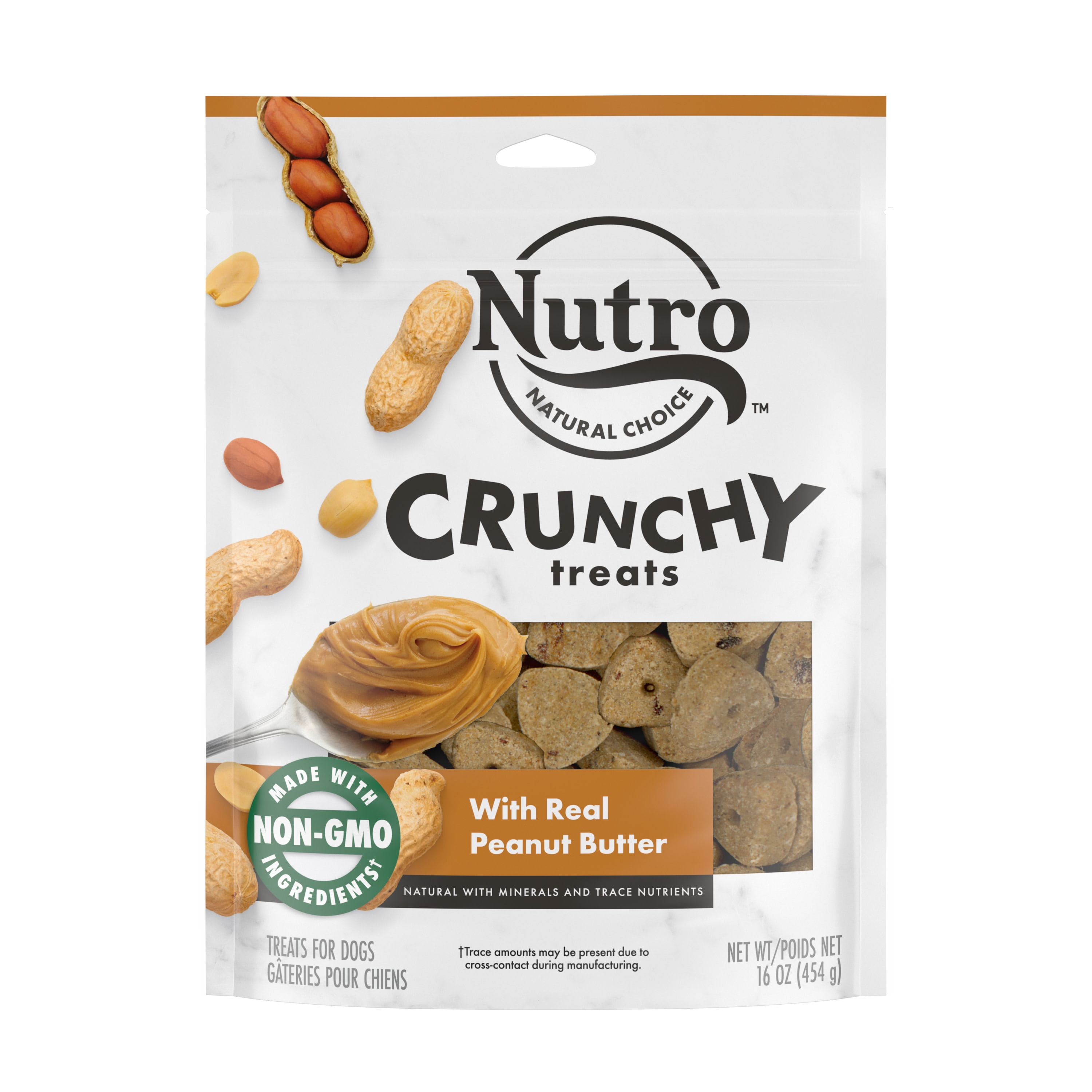 NUTRO Small Crunchy Natural Dog Treats with Real Peanut Butter, 16 oz