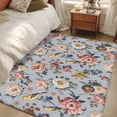 thumbnail image 4 of 3'x5' Rug for Living Room Bedroom, Vintage Spring Floral Washable Area Rugs Non-Slip Carpet Mats, Farmhouse Flowers Blue Vintage Indoor Low Pile Area Rug Runner for Kitchen, Mudroom, 4 of 8