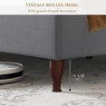 thumbnail image 5 of Neche Full Upholstered Bed Frame with 51" Tall Headboard Classic Curved Wingback Platform Bed with Soft Fabric, Retro Simple Sleigh Bedframe No Box Spring Needed/Easy Assembly, Light Grey, 5 of 13