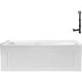 thumbnail image 4 of Streamline GA-308-18-BGL 60 in. x 32 in. Acrylic Left-Hand Drain Alcove Bathtub in Glossy White With External Drain in Brushed Gold, 4 of 7