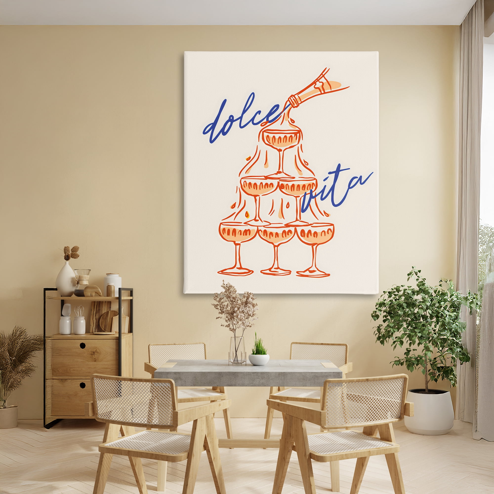 Stupell Industries Dolce Vita Champagne Tower Canvas Wall Art, design by The Prints Vibe