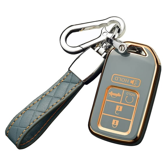 for 2016-2022 Honda Key Fob Cover with Keychain, Premium Soft TPU Full Protection Key Fob Case for Honda Accord Civic CRV Pilot Ridgeline Passport Smart Remote Protector