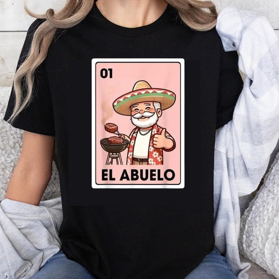 100% Cotton Mexican Grandpa El Abuelo Funny T-Shirt With Sombrero And BBQ Design For Men Women Unisex Casual Wear
