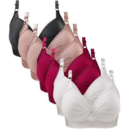 LLYWEY Wireless Push up Bras on Clearance Push up Bralette Ladies Balconette Bra Style-832 Women Lift Bra Feature Adult Female T-Shirt Sports Bras White 36B