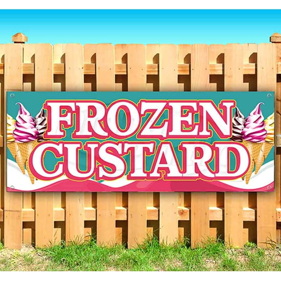 Frozen Custard 13 oz Vinyl Banner With Metal Grommets