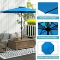 thumbnail image 4 of Melocadol 9FT Outdoor Patio Umbrella, Outdoor Table Umbrella with Sturdy Ribs, Push Button for Tilt Adjustment, Crank Lift, for Pool, Yard, Garden, Deck, Blue, 4 of 6