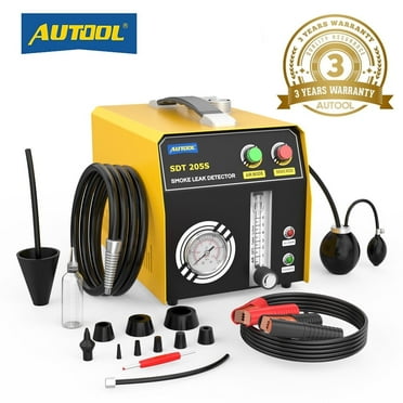 AUTOOL Smoke Leak Detector Automotive EVAP Smoke Machine DC 12V Car Vacuum Fuel Pipe Leakage Diagnostic Locator W/ Adjustable Flowmeter Fuel Pressure Gauge for All Vehicles